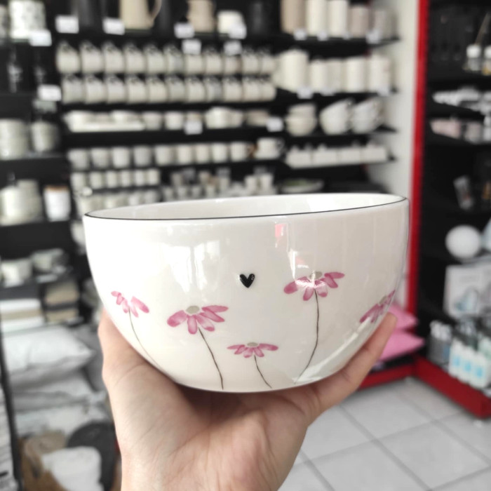detail Bastion Collections Miska Bowl M Watercolour Rose Flower, 14,5 x 7 cm