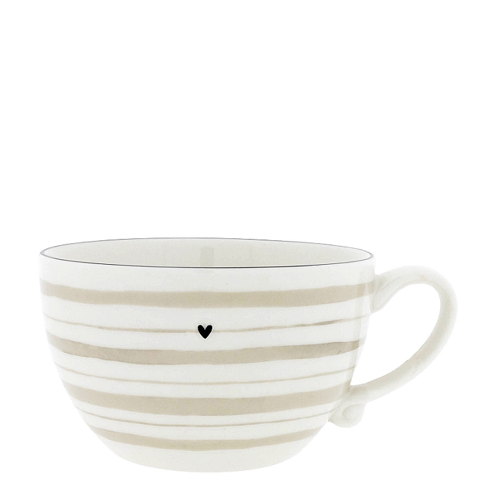 detail Bastion Collections Polévkový hrnek NATURAL STRIPES, 13cm