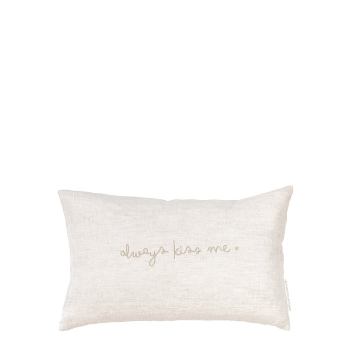 detail Bastion Collections Polštář 30x50cm NATUREL Always kiss me 100% Linen