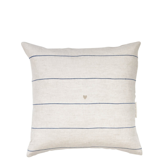 detail Bastion Collections Polštář 50x50cm NATUREL Stripe Blue 100% Linen
