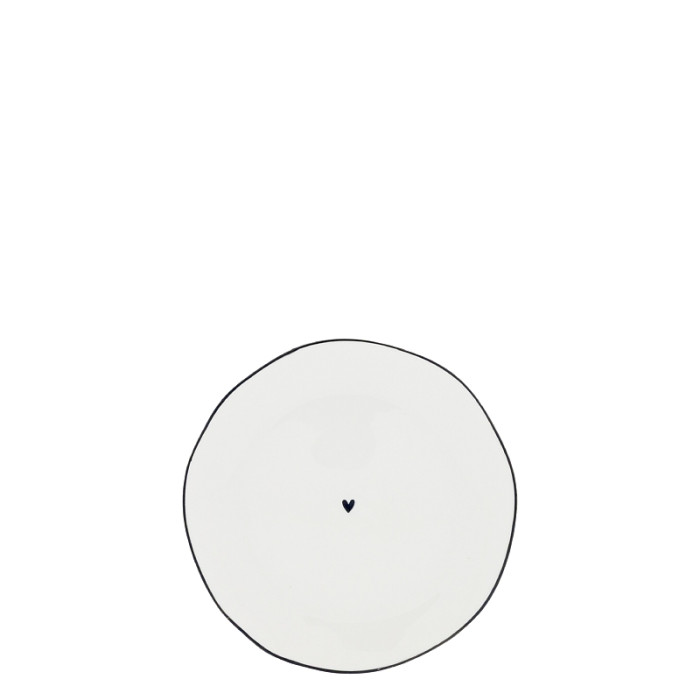detail Bastion Collections Talířek SIDE PLATE with black heart, 13cm