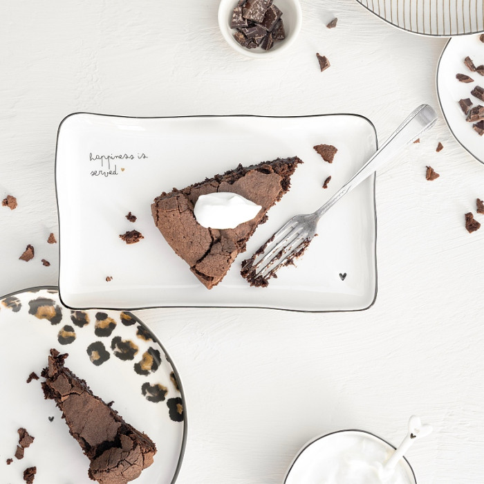 detail Bastion Collections SUSHI PLATE Happiness in black, 22x13x1,5cm