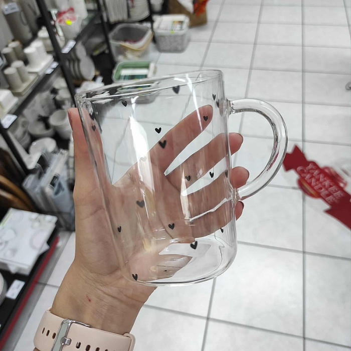 detail Bastion Collections Tumbler Tea L, heart all over, 400ml