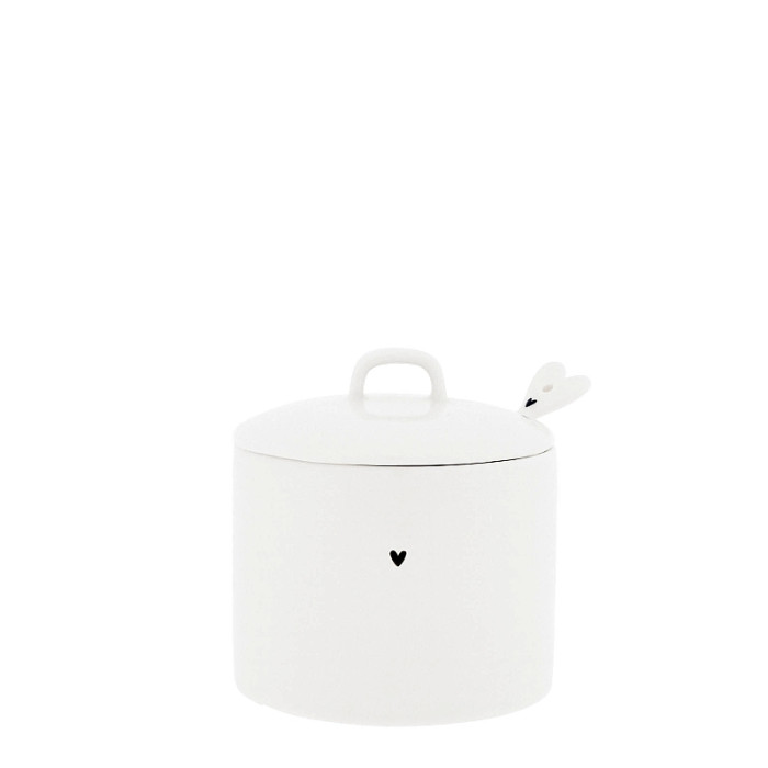 detail Bastion Collections Cukřenka Sugar Bowl White with Heart in Black