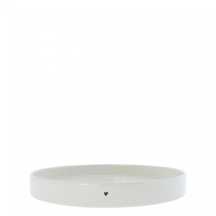 detail Bastion Collections Tray PODNOS kulatý 25cm, white in black heart