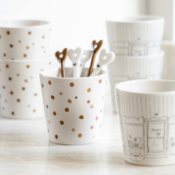 detail Bastion Collections Kelímek White/Window Shopping in black, 240ml