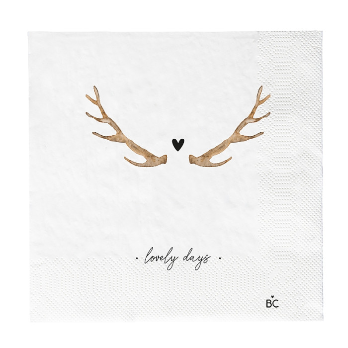 detail Bastion Collections Papírové ubrousky L - LOVELY DAYS, deer