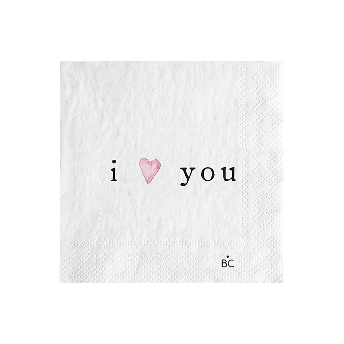 detail Bastion Collections Papírové ubrousky S - I LOVE YOU