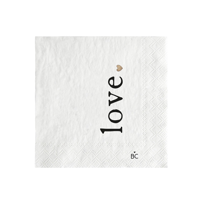 detail Bastion Collections Papírové ubrousky S - LOVE, 20ks