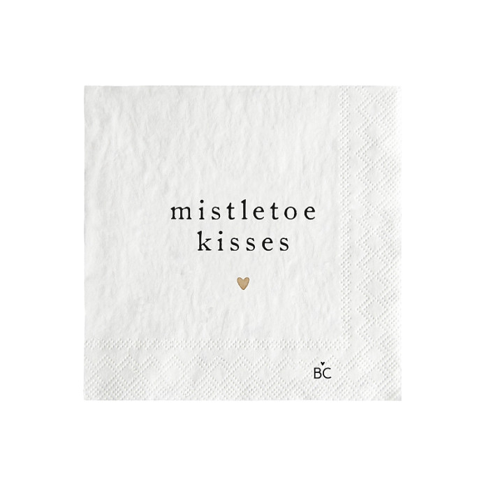 detail Bastion Collections Papírové ubrousky S - MISTLETOE KISSES, 20ks