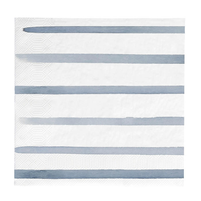 detail Bastion Collections Papírové ubrousky L - Stripes Summer Blue, 20ks