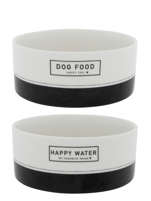 detail Bastion Collections 2x Miska DOG FOOD/WATER in black, 16x6,5cm