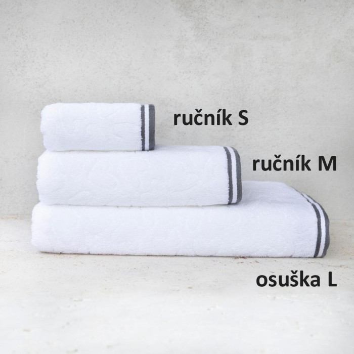 detail Bastion Collections Ručník TOWEL M, white in grey, 50x100cm