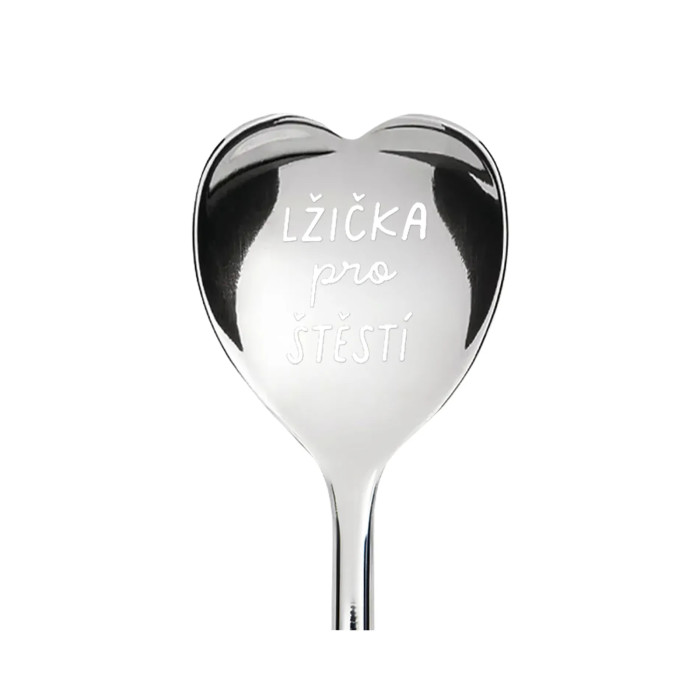 detail Albi Srdíčková lžička s textem - Lžička pro štěstí, 13,5cm