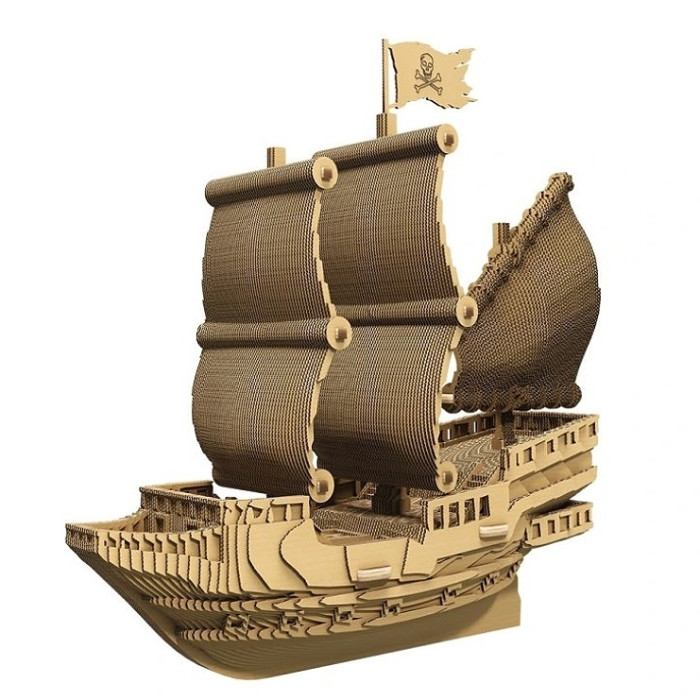detail Cartonic 3D PUZZLE - Pirátská loď PIRATE SHIP, 232 dílků, LEVEL5