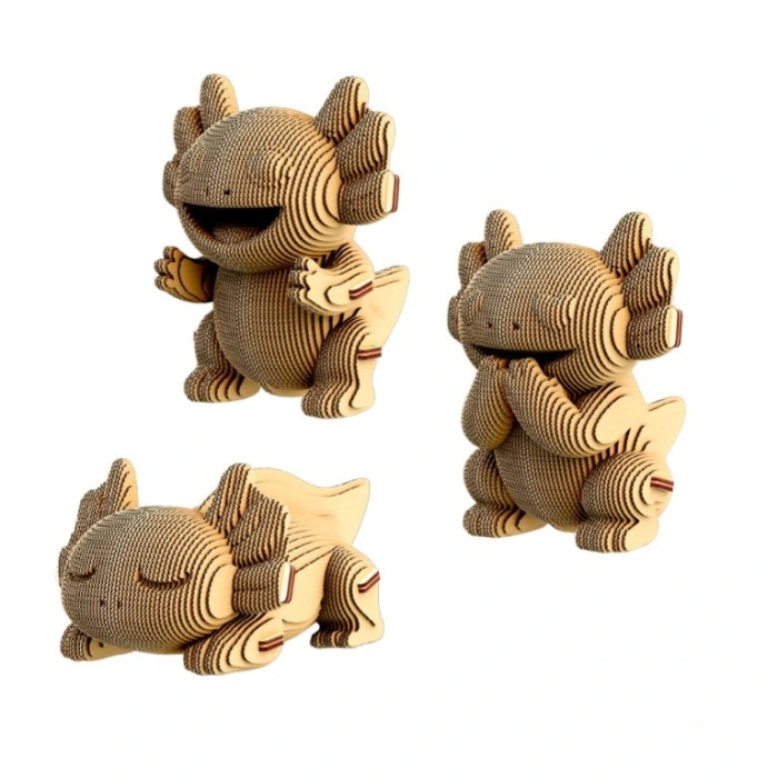 detail Cartonic 3D PUZZLE - AXOLOTLS TRIO 3v1, 262 dílků, LEVEL3