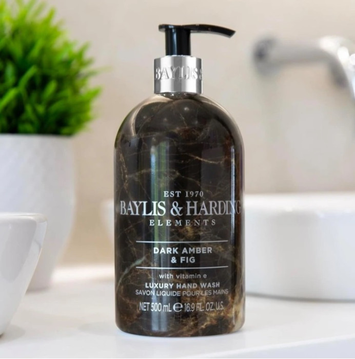 detail Baylis&Harding Tekuté mýdlo - Dark Amber & Fig, 500ml