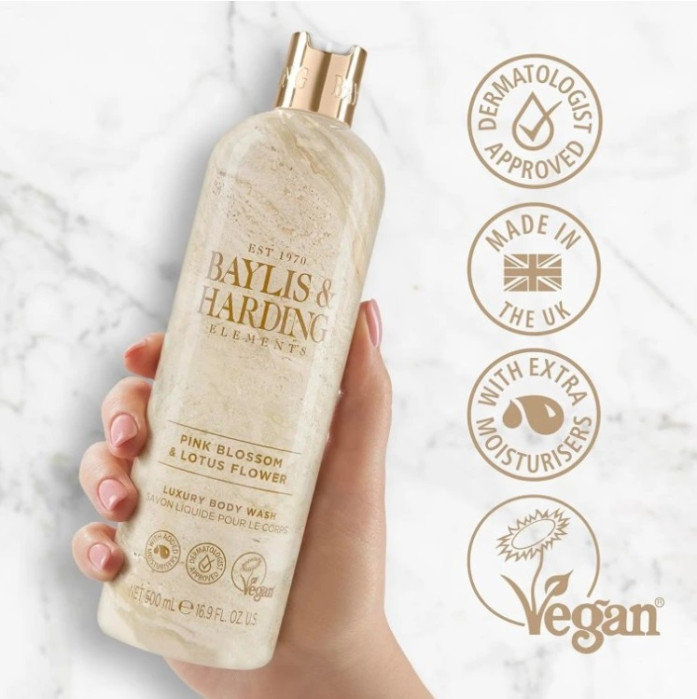 detail Baylis&Harding Sprchový gel - Pink Blossom&Lotus Flower, 500 ml