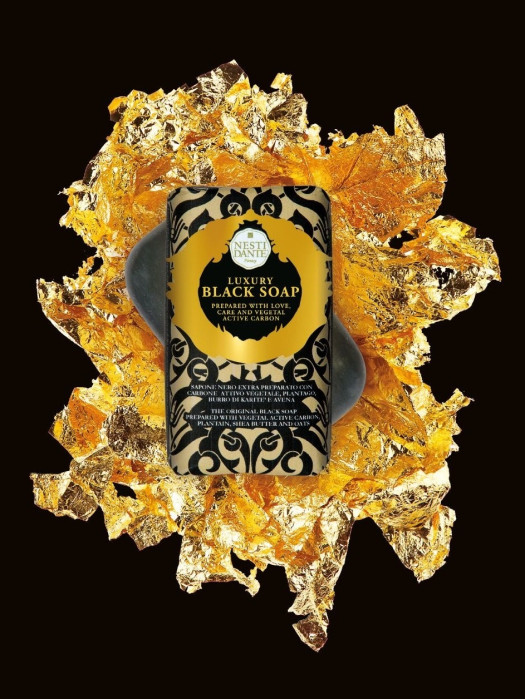 detail Nesti Dante Luxury BLACK SOAP, tuhé černé mýdlo 250 g