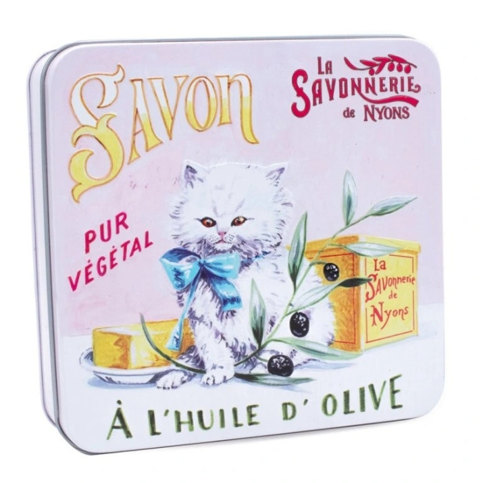 detail La Savonnerie Sada tuhých mýdel 4×100g v plechové dóze - Perská kočka