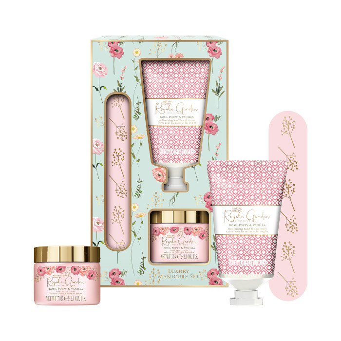 detail Baylis&Harding Rose, Poppy & Vanilla Sada péče o nehty, 3dílná