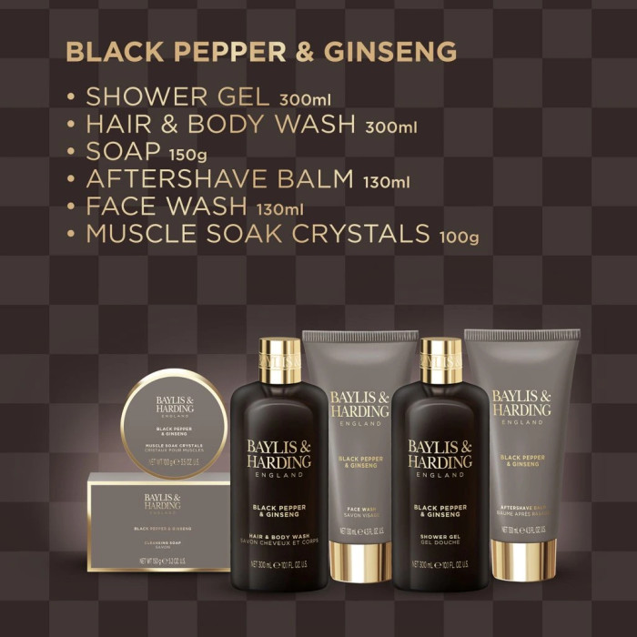 detail Baylis&Harding Černý pepř & Ženšen Sada péče o tělo, 6ks
