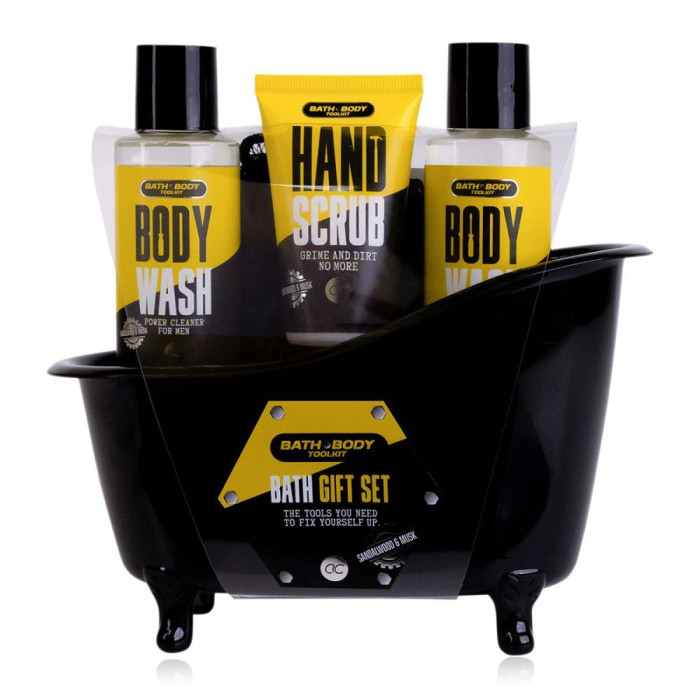 detail Accentra Bath & Body Tollkit, dárková sada v černé vaně. 5dílná