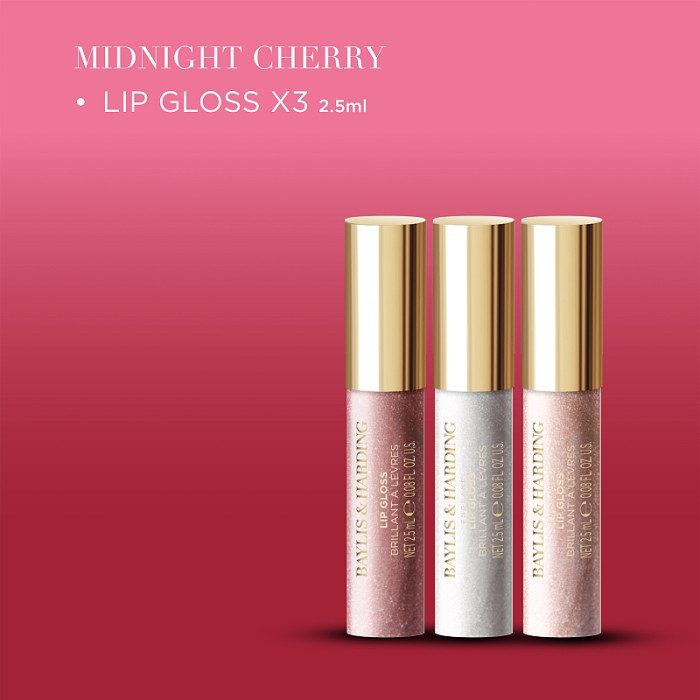 detail Baylis&Harding Midnight Cherry, dárková sada lesků na ruce, 3dílná