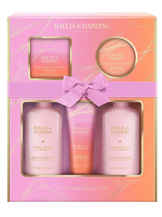 detail Baylis&Harding Jojoba, Vanilla, Almond, set péče o tělo 5dílný