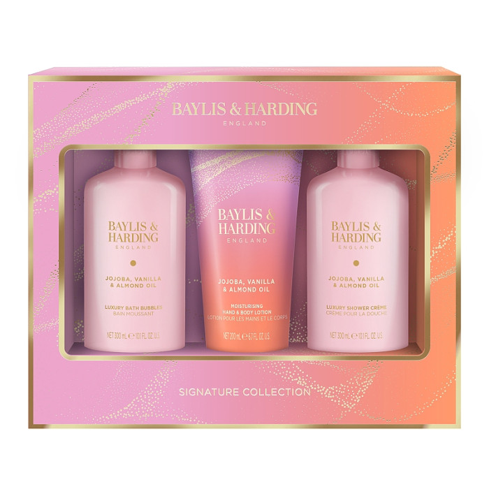 detail Baylis&Harding Jojoba, Vanilla, Almond, dárková sada péče o tělo 3dílná