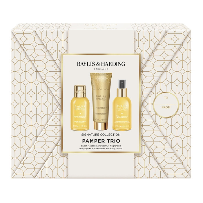detail Baylis&Harding Mandarin&Grapefruit, dárkový set Pamper trio, 3dílný