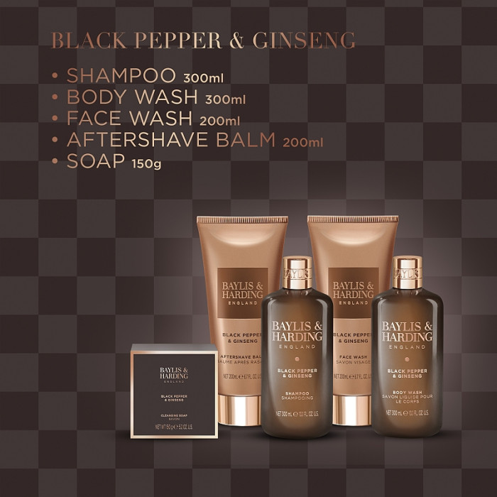 detail Baylis&Harding Černý pepř & ženšen Dárková sada v tašce, 6dílná