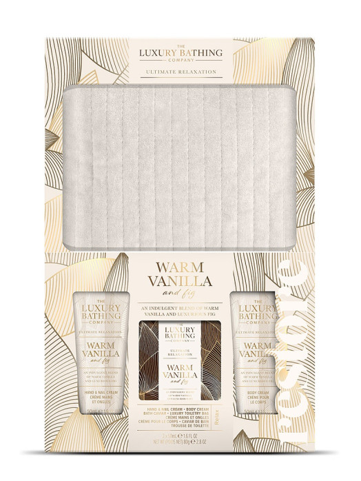 detail Grace Cole Warm Vanilla & Fig, dárkový set s kosmetickou taštičkou