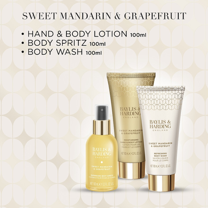 detail Baylis&Harding Mandarin & Grapefruit Set v dárkové tašce, 4dílný
