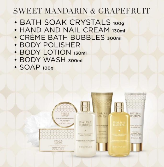 detail Baylis&Harding Mandarin & Grapefruit Dárková sada velká, 7dílná