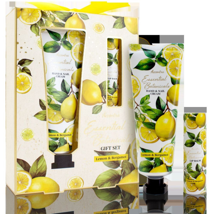 detail Accentra Dárkový set Citron a bergamot, krém na ruce a balzám na rty