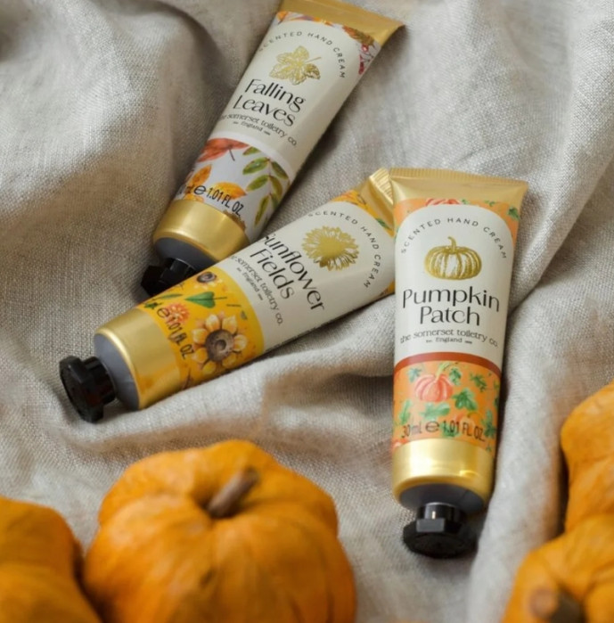 detail Somerset Toiletry Falling Leaves, tekuté mýdlo 500ml, krém na ruce 30ml