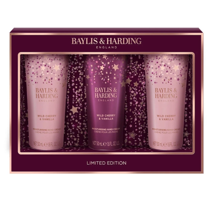 detail Baylis&Harding Wild Cherry & Vanilla, sada krémů na ruce, 3dílná