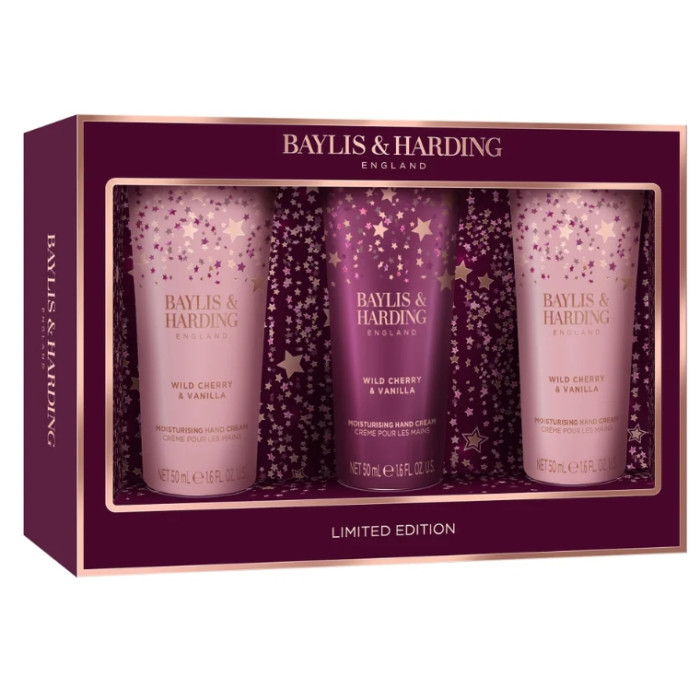 detail Baylis&Harding Wild Cherry & Vanilla, sada krémů na ruce, 3dílná