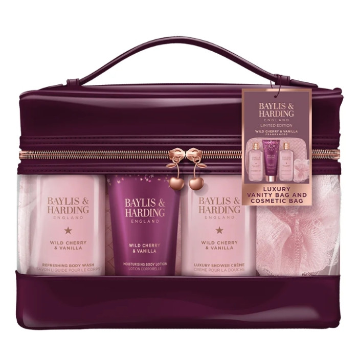 detail Baylis&Harding Wild Cherry & Vanilla Dárková sada v taštičce 6dílná