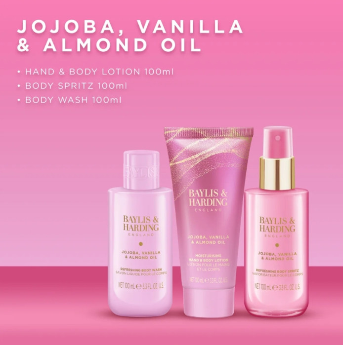 detail Baylis&Harding Jojoba, Vanilla, Almond Dárková sada v kabelce, 4dílná