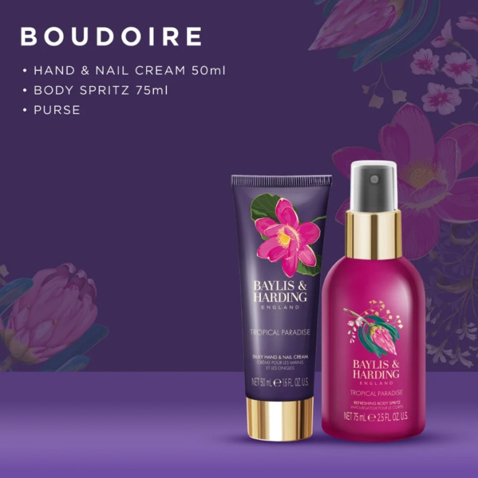 detail Baylis&Harding Tropical Paradise, sada v malé kosmetické taštičce, 3dílná