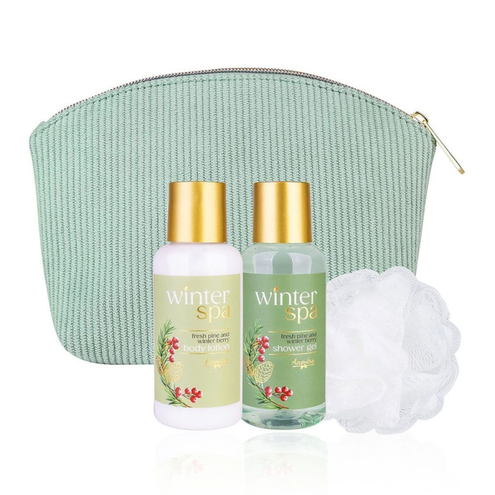 detail Accentra Winter Spa, dárková sada s kosmetickou taštičkou, 4dílná
