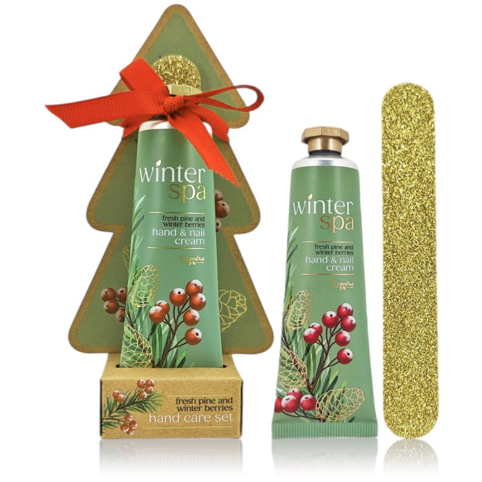 detail Accentra Winter Spa, dárkový set krému na ruce 30ml a pilníčku