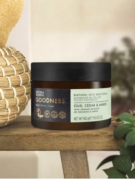 detail Baylis&Harding Peeling - Oud, Cedar & Amber, 450g
