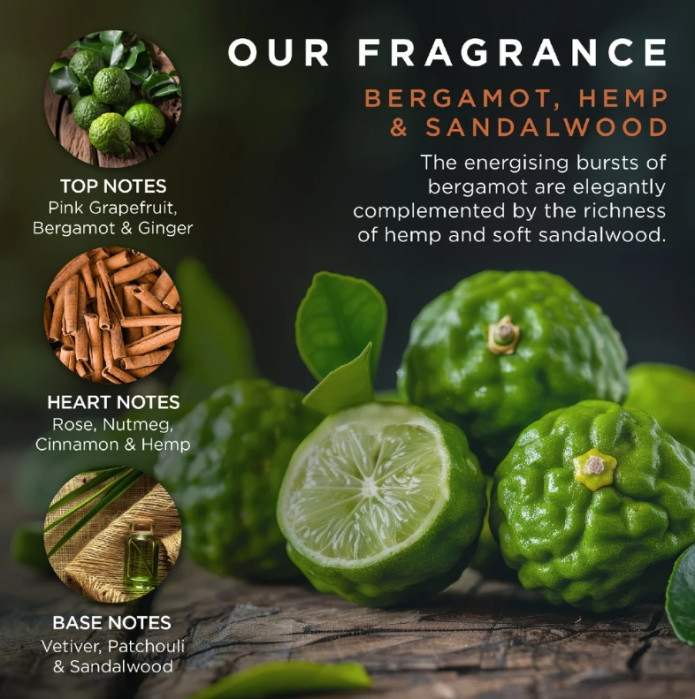 detail Baylis&Harding Bergamot, Hemp & Sandalwood, sprchový gel 2v1
