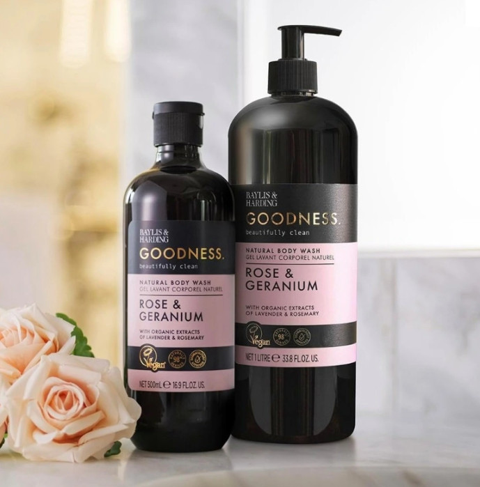 detail Baylis&Harding Sprchový gel - Goodness Rose & Geranium, 500ml