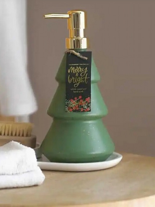 detail Somerset Toiletry MERRY & BRIGHT, tekuté mýdlo ve skle, zelené, 500ml