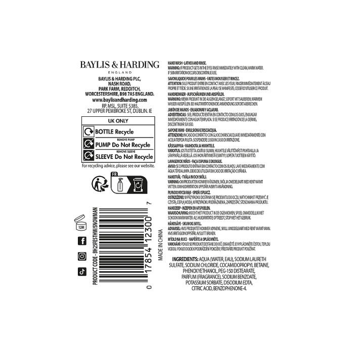 detail Baylis&Harding Tekuté mýdlo Festive 500ml - SNĚHULÁK