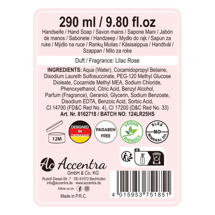 detail Accentra BLOSSOM, tekuté mýdlo 290ml